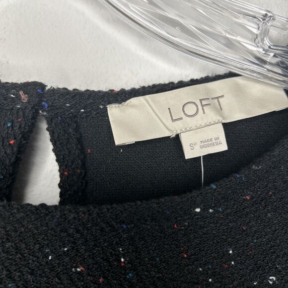 Loft Dress black multicolor tweed textured Womens size Small Flawed - Picture 4 of 13